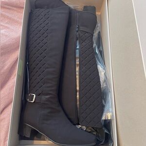 Sesto Meucci Black Quilted Over the Knee Boots. Brand New in the Box!